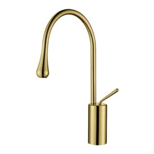 Swan short basin mixer gold