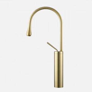 Swan tall gold basin mixer