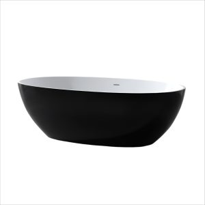 OVAL FREESTANDING BUTH TUB-BLACK N WHITE